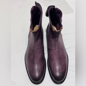 PS Paul Smith Dark Purple Leather Boots